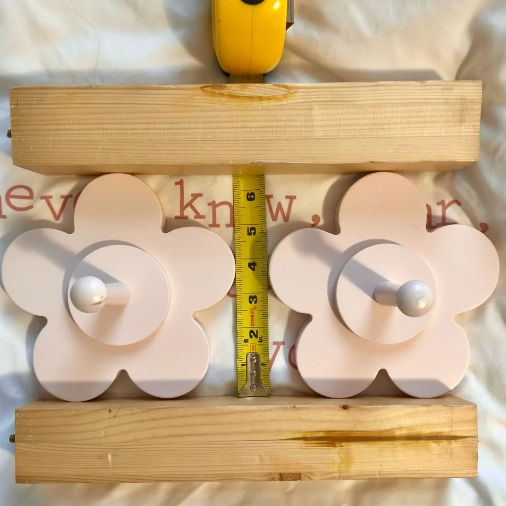 The Land of Nod Pink Flower Wall Hooks/Pegs